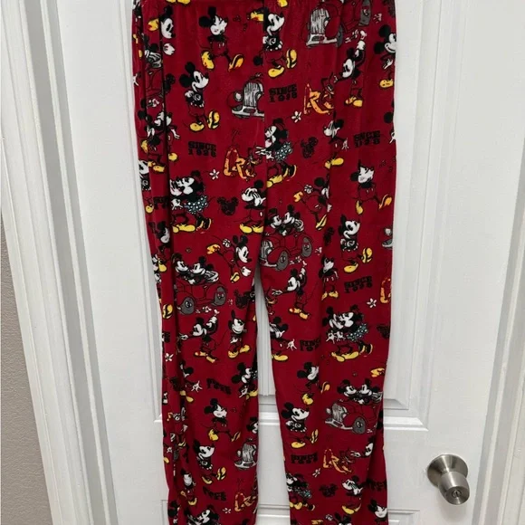 Disney Red Mickey Mouse Print Pajama Lounge Pants, Size Small (18-8) - Picture 6 of 12